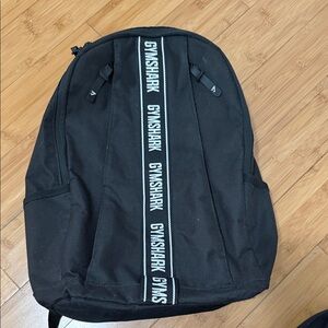 Gymshark Black Backpack with Logo Straps
